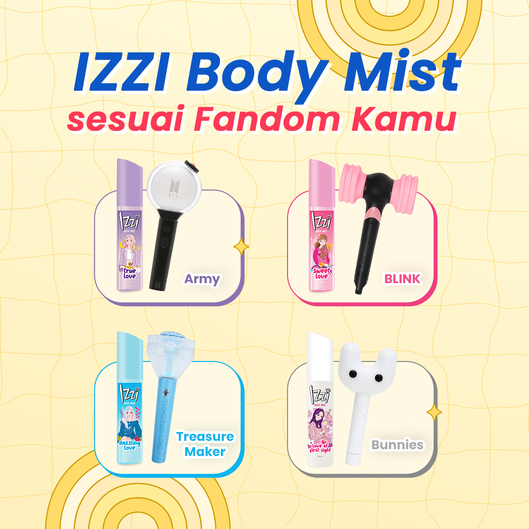 Bingung mau beli IZZI Body Mist varian apa? Cocokin sama warna fandom kamu aja 💜

Setiap spray-nya langsung bikin kamu berasa kayak lagi di konser idola! 🤩🩷 

Mau rekomendasi untuk fandom yang lain? Yuk comment di bawah🩵🤍

#IZZIParfum #Loveable #Saranghae #IZZItobeLoveable