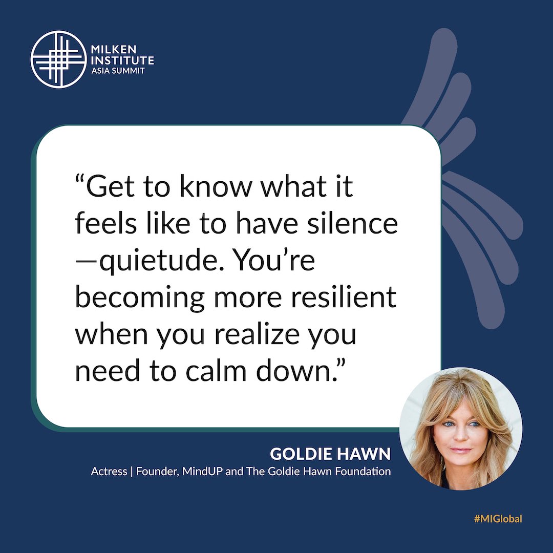 CurtisSChin's tweet image. On #resilience. And the benefits of pausing &amp;amp; finding silence amidst all we’re going through.

Have a listen. Via Goldie Hawn &amp;amp; @mindup.

Video: #MindUp @goldiehawn #GoldieHawn #MIGlobal #brain #brainscience #health #mentalhealth #mentalhealthawareness

milkeninstitute.org/events/asia-su…