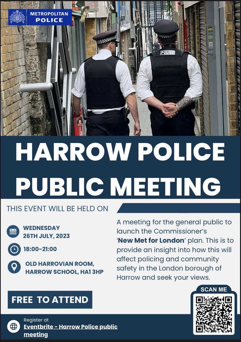 Upcoming public meeting regarding the Commissioner’s plans for the MPS - all welcome!