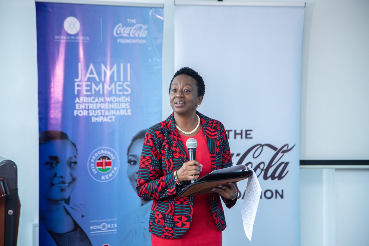 WIAPhilanthropy's tweet photo. Back to the images of the closing ceremony of the #JAMIIFemmes program in #Kenya! 🇰🇪 Congratulations to Nancy Mkamboi Mwakale, Founder of Saru Organics, winner of the $10,000 grant! Congratulations to Lilian Mutegi (2nd) and Rose Sikulu (3rd)! https://t.co/m05sLqShUp https://t.co/snkNonX12F