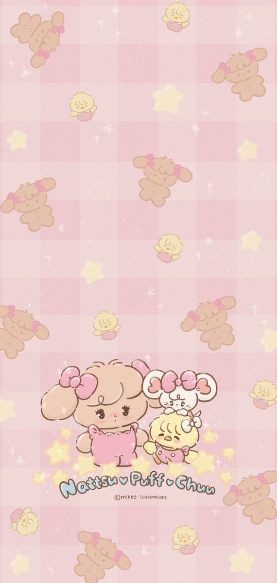 mikkoキャラクターズの レトロ加工風ロック画面3種類♡♡♡ 是非お好き