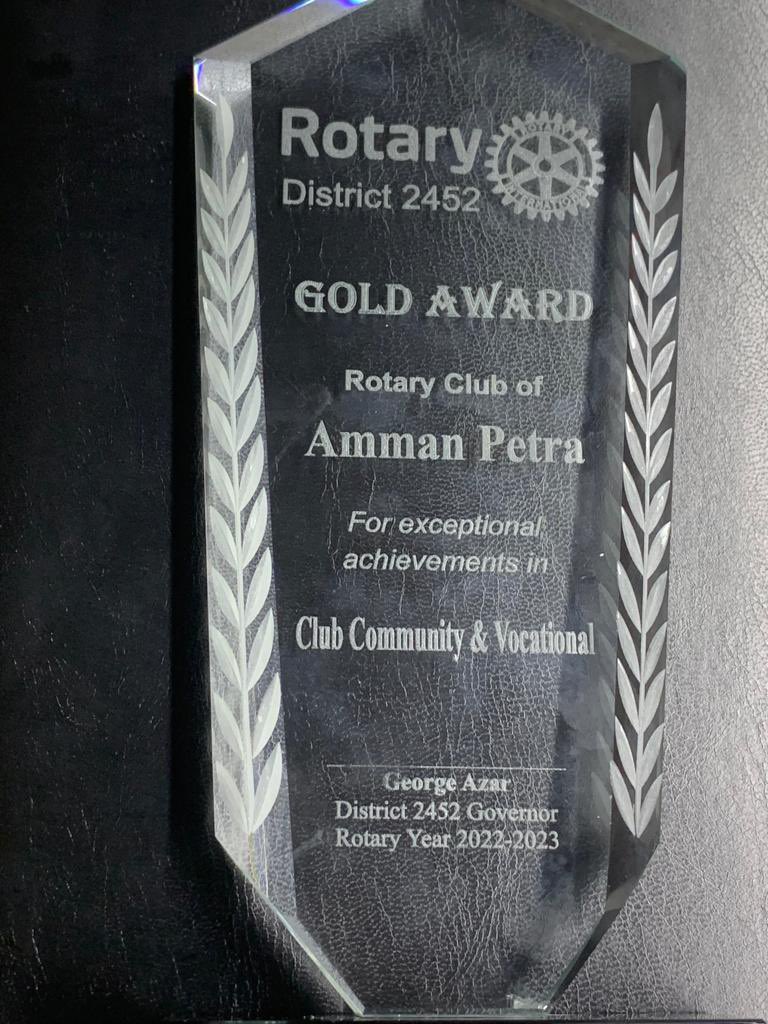 RCAmmanPetra's tweet photo. Gold medal for service projects 
#createhopeintheworld 
#RotaryDistrict2452  #PeopleofAction #Rotary   #الروتاري https://t.co/8o4SgHH8g9