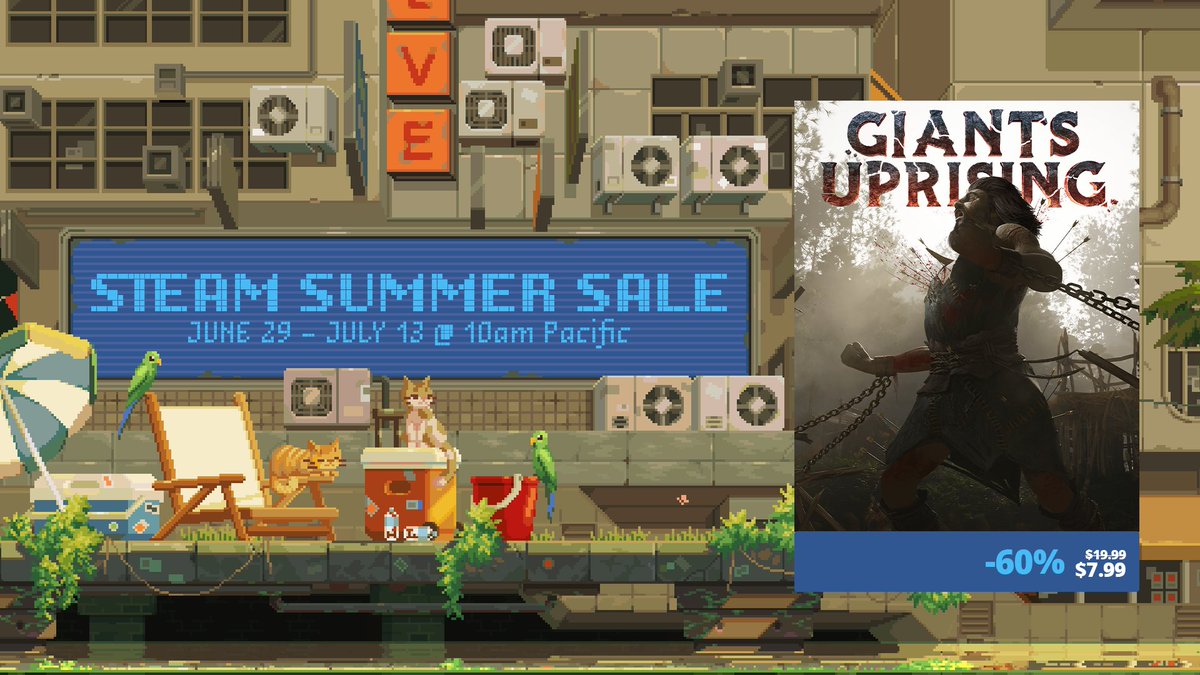 Attention 🚨🔥
Only 3 days of #SteamSummerSale left! 🎮
If you want to smash through the whole armies as a giant for a -60% off 👉🏼 now it's the perfect time to do so 🤘🏼😎
Check out Giants Uprising on Steam: bit.ly/38w0c6V

#indiegame #gamedev #UnrealEngine