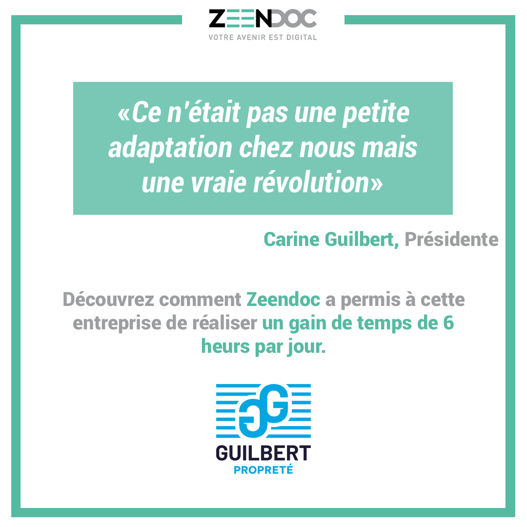 Zeendoc's tweet photo. [Avis client]📢

Zeendoc a permis un important gain de productivité, comme nous le dit Carine Guilbert, présidente de Guilbert propreté.

#zeendoc #transitionnumérique #avisclient https://t.co/UbO5z0UNmA