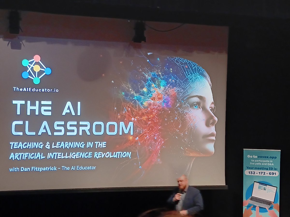 Facintating talk from @DanFitzTweets to kick start the #BLCeduAI conference on AI  and the transformative impact it will have on the education sector #AI