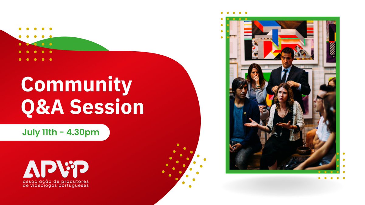 APVP_'s tweet photo. 📣Join us and other game developers on our first Community Q&amp;A Session.

We aim to address Portuguese game developers' inquiries and foster an insightful exchange.

📅July 11th at 4.30 pm (Remote).
🔗Register here: https://t.co/FFhFQc9zjb

#gamedev #mobile https://t.co/BotvJB7lmf
