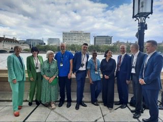 Proud of you Shadin! Thank you for your Service in NHS since 1987,
especially for the Renal department in NUH. It has been great working with you. Shadin outside the Houses of Parliament celebrating 75 years of NHS👏👏