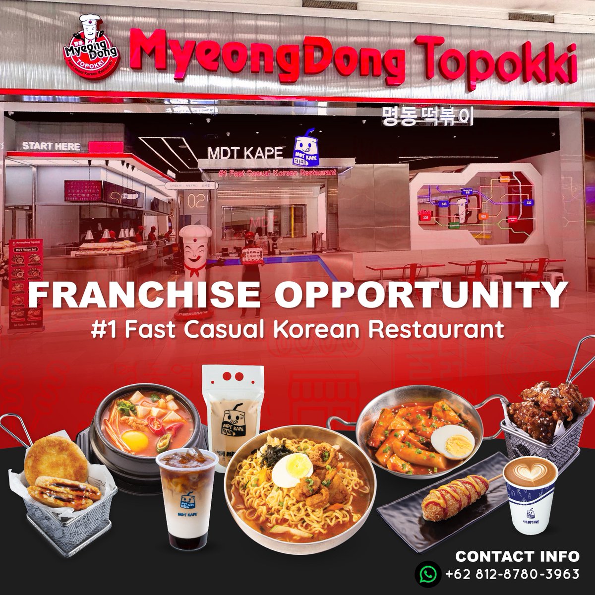 Annyeong 🥰
Tertarik dengan franchise MyeongDong Topokki?
Yuk manfaat kesempatan untuk memiliki restoran Korea 😍

Silahkan hubungi tim BD kami
+62 812-8780-3963

#franchiseopportunities #franchiseindonesia #franchisemakanan #franchisekekinian #peluangfranchise #franchiseinfo