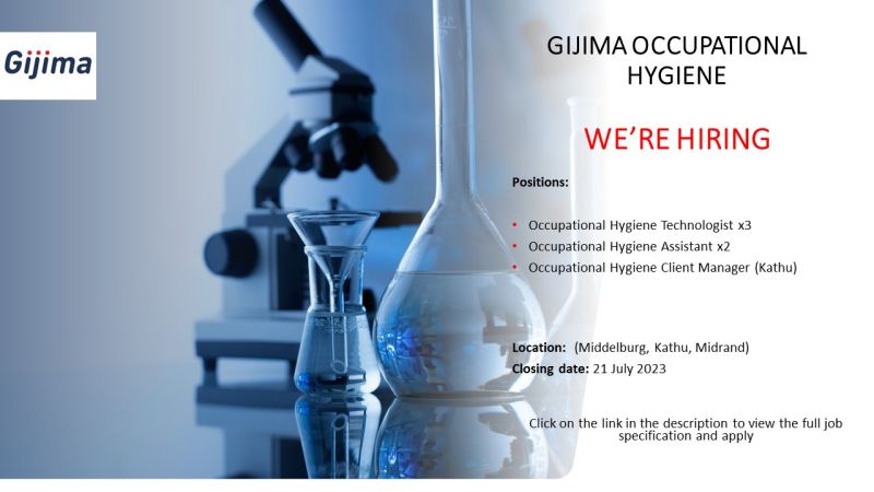 RMakukuli's tweet photo. Various Occupational Hygiene positions

📍Midrand, Middelburg, Kathu

Gijima is recruiting qualified resources for various Occupational Hygiene opportunities.

Closing date: 21 July 2023 

Kindly click on the link to view the full specs and to apply: https://t.co/PpgfqAm8Tt https://t.co/nOrT4htV6i