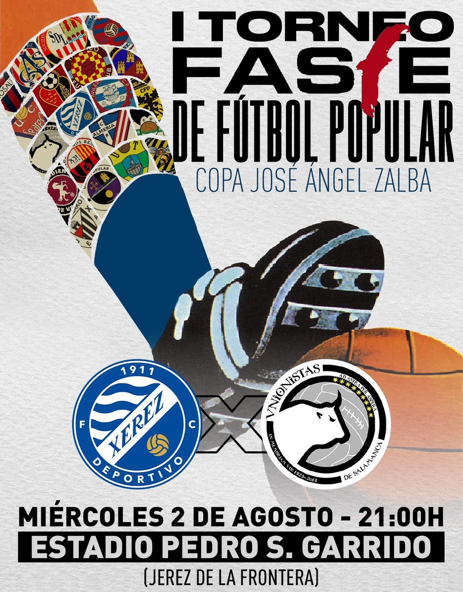 Presentamos el I Torneo FASFE de #FútbolPopular - Copa José Ángel Zalba.

Lo disputarán el próximo 2 de agosto en el Estadio Pedro S. Garrido de Jérez <a href="/XerezDFC/">XEREZ DEPORTIVO</a> y <a href="/UnionistasCF/">Unionistas de Salamanca CF</a>