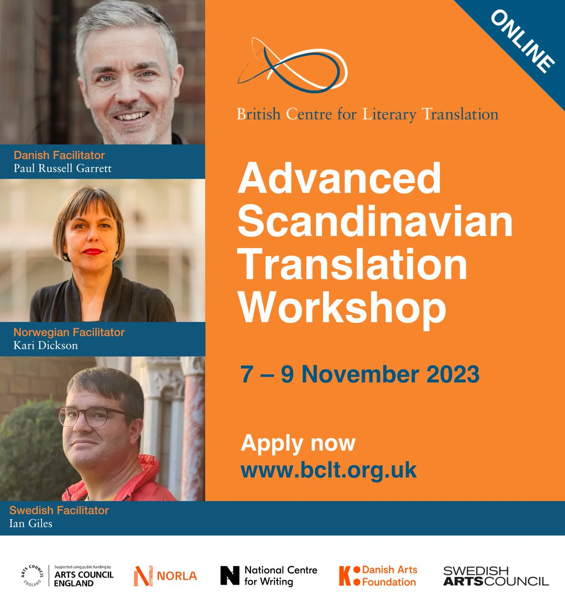Published translators of #Danish, #Norwegian, #Swedish, into English! Apply now for our Advanced Translation Workshop —  Refine existing skills, and establish new professional connections. 

All places are FREE thanks to support from our funders!

Link: uea.ac.uk/web/groups-and…
