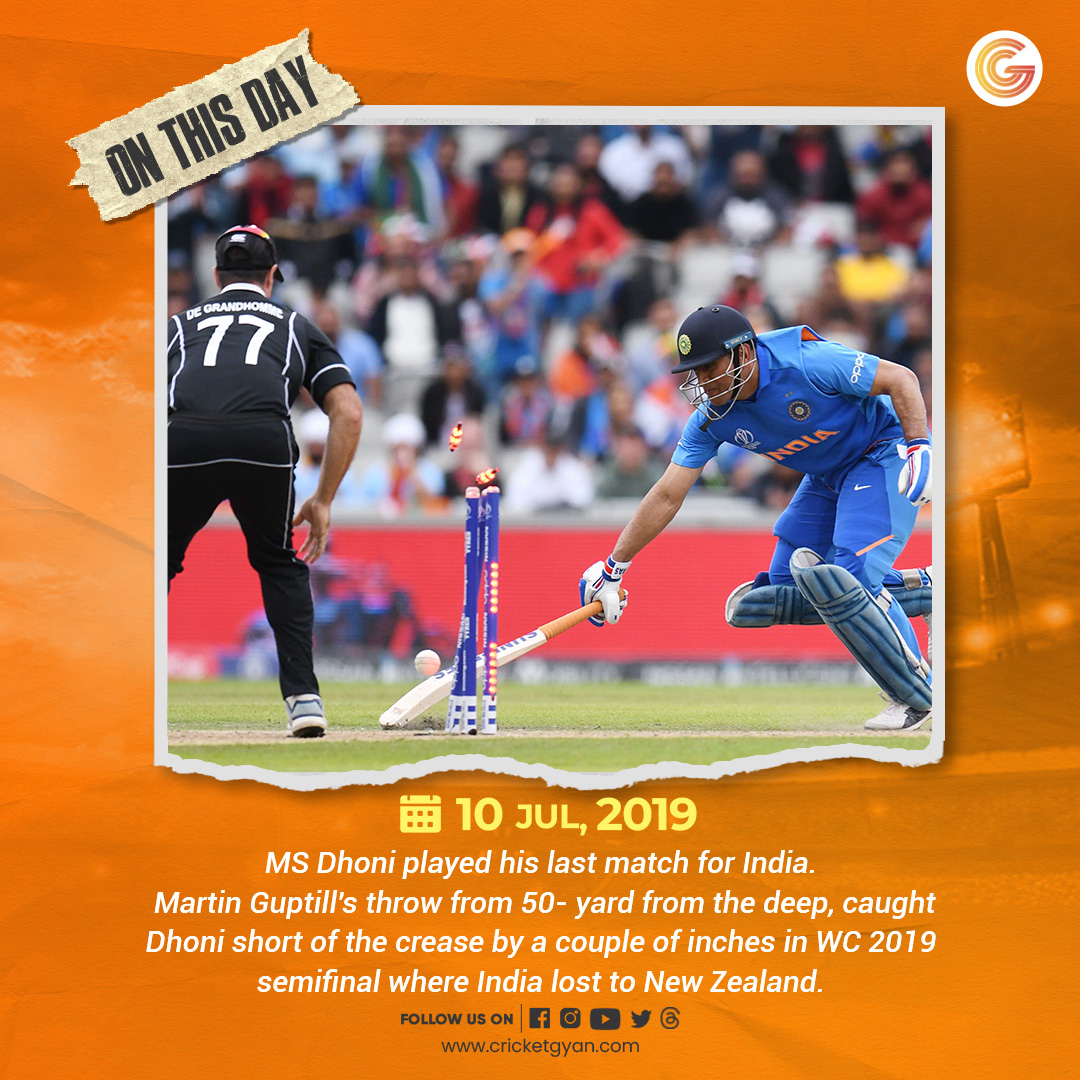 #onthisday 
Every Indian fan had tears in  eyes as it was the last time MS Dhoni was seen in India's blue jersey and team India knocked out from WC 2019
.
.
.
.
#Onthisday #worldcup #worldcup19 #worldcup11 #dhoni #msdhoni #mahi #mrcool #india #crickethistory #newzealand