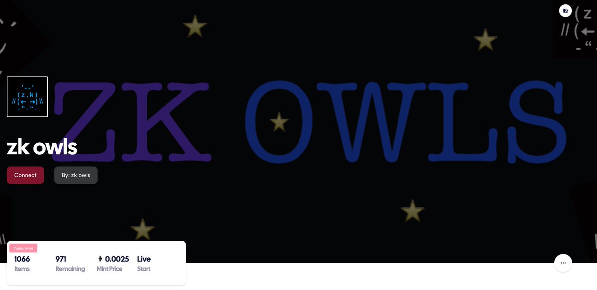 Our minting website is changed due to Omnisea migration. 

Below is the new link: 
omnisea.xyz/cW98NG9C2Tmiah…

We'll also be listed on few other NFT marketplaces recently!! Stay tuned for the next announcement🦉🦉

#zksync #omnisea #GiveawayNFT #Airdrops #FreeMint #Crypto #zkowls