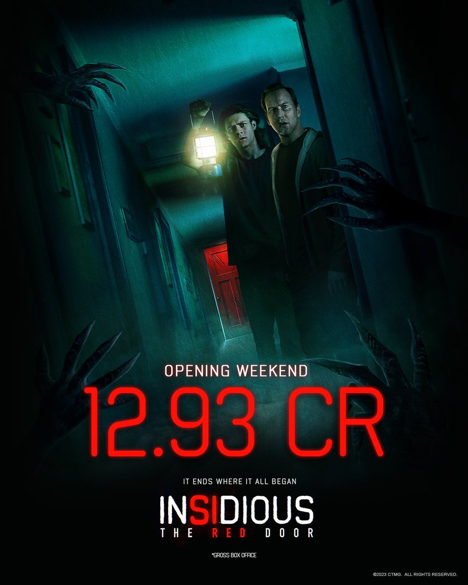 SonyPicsIndia's tweet photo. Insidious: The Red Door scared up a storm at the Box Office, making it the spookiest weekend of the summer! 
Have you had the chance to delve into The Further yet? 

Playing exclusively in cinemas in English, Hindi, Tamil &amp; Telugu.
Get your tickets 👉 https://t.co/qDZJHkNYfv https://t.co/4MuiLpAty5