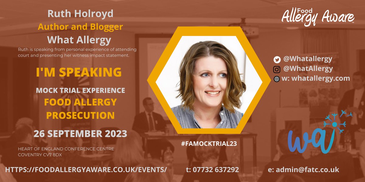 Food Allergy Aware (@foodallergyaw) on Twitter photo <a href="/WhatAllergy/">what allergy?</a> will be joining us at the Mock Trial to present her personal statement from the experience of being hospitalised in 2018.
Ruth will open the event to give understanding of why gateways are important when serving the FHS customer.
More info bit.ly/3qfsgEy <a href="/WhatAllergy/">what allergy?</a> will be joining us at the Mock Trial to present her personal statement from the experience of being hospitalised in 2018.
Ruth will open the event to give understanding of why gateways are important when serving the FHS customer.
More info bit.ly/3qfsgEy