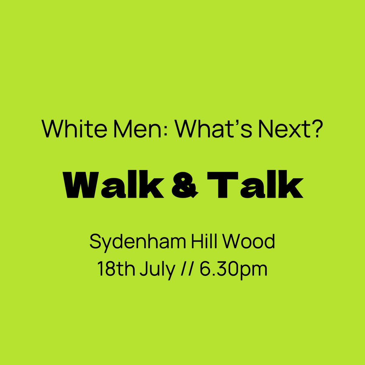 I'm hosting a 'walk &amp; talk' in the woods next week.

Come along to:
- Connect with other white men holding similar questions
- Enjoy a summer evening in the woods
- Explore whether you'd like to go deeper with a six-month learning journey.

eventbrite.co.uk/e/walk-talk-ti…
<a href="/Huddlecraft/">Huddlecraft</a>