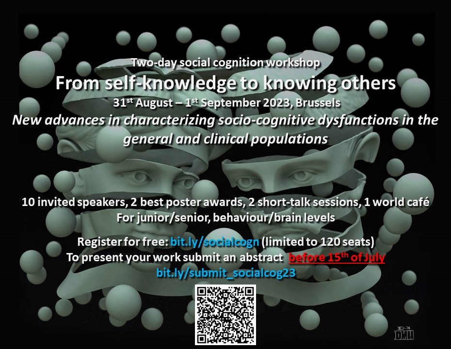 5 days to register and/or submit an abstract to present your work at this 2-day social cognition workshop in Brussels "From Self-knowledge to knowing others" (deadline = July 15). Free, only 25 seats left. bit.ly/socialcogn . <a href="/ESCAN_EU/">ESCAN</a>
 <a href="/essanbrains/">socialaffectiveneuro</a>
 <a href="/ESCoP_news/">ESCoP</a>
 <a href="/S4SNeuro/">Society for Social Neuroscience</a>