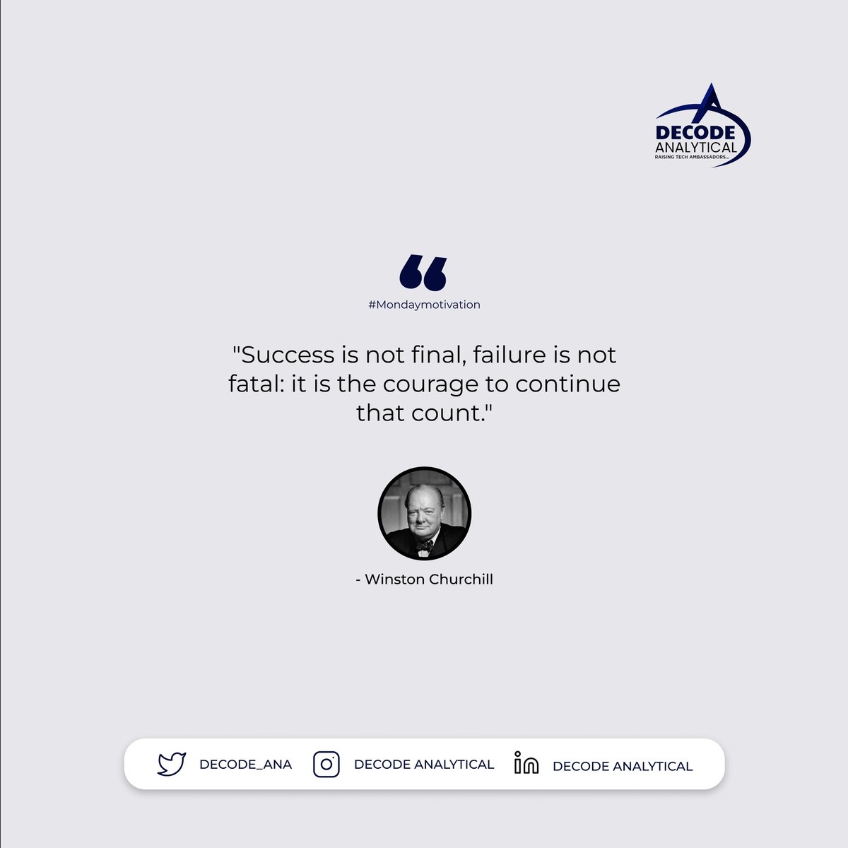 Decode_ana's tweet image. Keep going even when faced with challenges. One day bug should not stop you from having a productive week. 

#decodeinstituteoftechnology
#decodeanalytical
#techcommunity
#mondaymotivation
#persevance