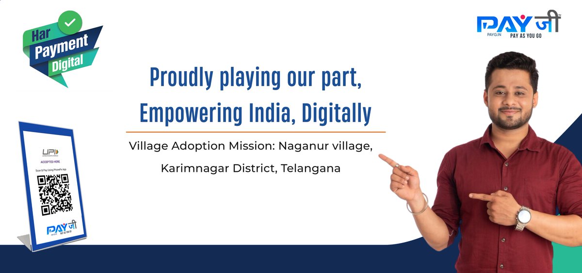 PayGIndia's tweet image. RBI has selected 75 villages under their Village Adoption Scheme. PayG is actively spreading digital literacy in Naganur - Telangana to make the program successful.
Visit ➡️payg.in/rbi-village-ad…  to know more
#payg #villageadoptionscheme #digitalpayments #harpaymentdigital