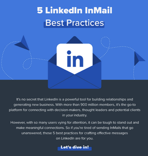 Are you looking for ways to improve your LinkedIn marketing strategy? Want to learn how to effectively use LinkedIn InMail to generate new business?

The team from Brafton share their LinkedIn tips in this infographic.