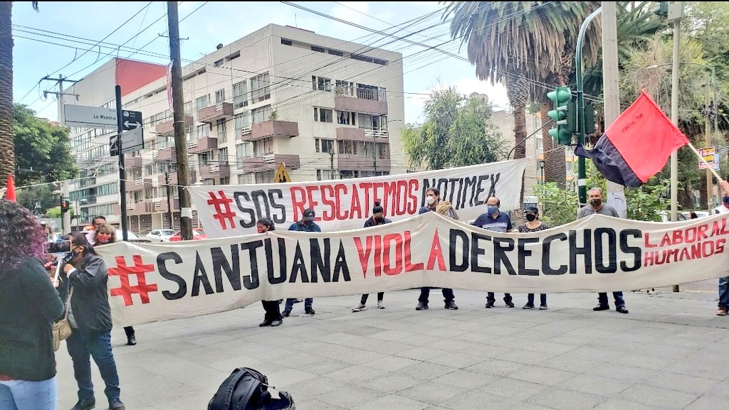La huelga de <a href="/Notimex/">Notimex</a> se originó en el actual <a href="/GobiernoMX/">Gobierno de México</a>, es decir, la administración de la funcionaria @SanjuanaNotimex quebrantó derechos humanos y laborales de las y los trabajadores, que derivó en un paro de 3.4 años y del cual se ha BENEFICIADO.