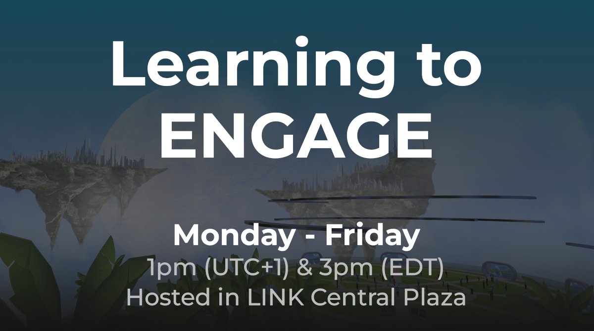 engage_xr's tweet photo. Don’t forget that our upcoming ‘Learning to ENGAGE’ events are today at 3pm (EDT) and also tomorrow at 1pm (UTC+1). Our team will walk you through the various features of the ENGAGE platform. 

https://t.co/OYQxYNEBK8

https://t.co/1fC3XeXZbB https://t.co/HGtGtUHnuv