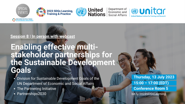 📢 Join us for an engaging training session at #HLPF in New York! 🌍The session will be webcast live on July 13, 15:00-17:00 EDT, discussing effective MSPs for the SDGs at the individual, organization, and platform/country levels. More info: tinyurl.com/y36kktdn #SDGs
