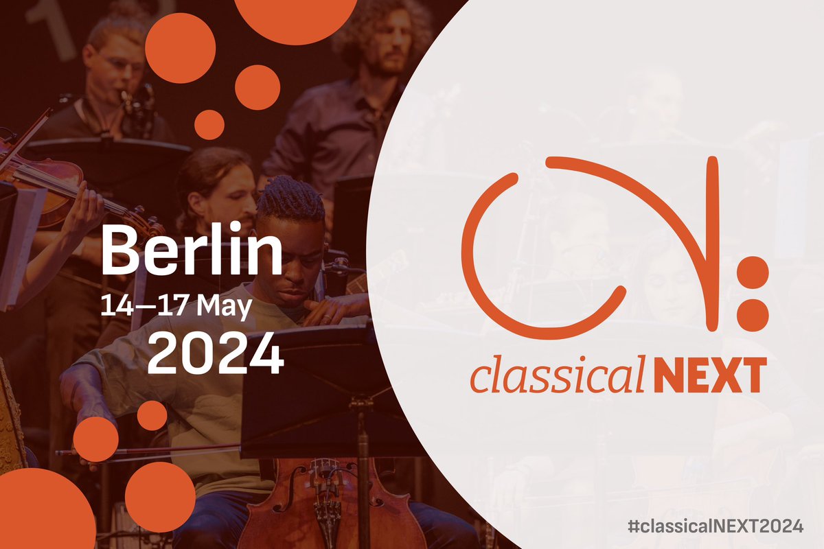 We're beyond excited to announce that classical:NEXT, the most important global gathering for the classical and art music sector will be held in the vibrant city of Berlin on 14–17 May 2024! #classicalNEXT2024 Stay tuned for more!