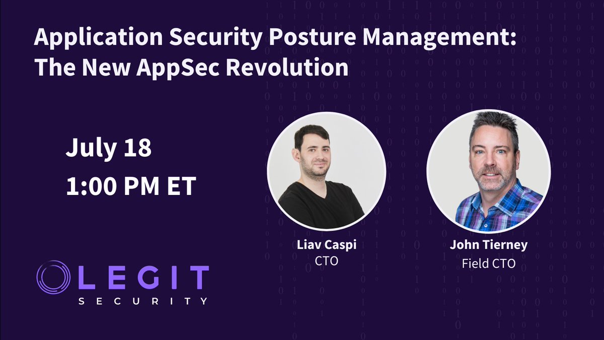 Register for our webinar on July 18 to learn how you can reap the immediate benefits of Application Security Posture Management (#ASPM) in your organization. Register today! hubs.li/Q01X8srj0 #AppSec #DevSecOps #Codetocloud #softwaresupplychain