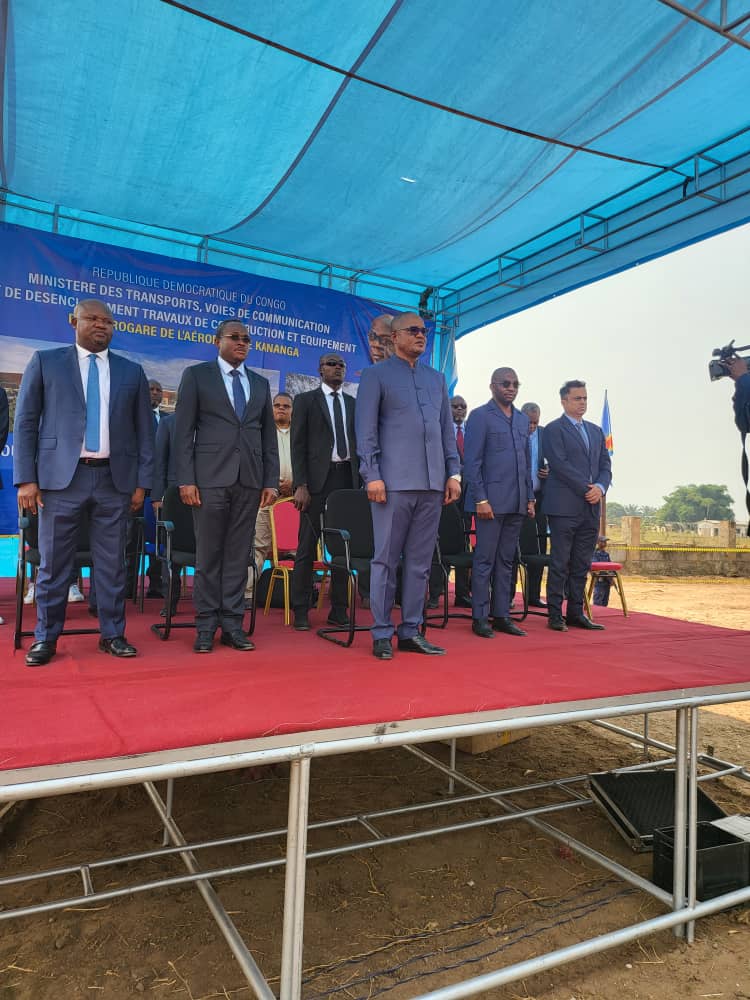 CongoTransports's tweet photo. Lancement ce lundi 10 juillet 2023 des travaux de construction de l’aérogare de Kananga par  le VPM, P. KAZADI , Représentant du PR #FATSHI en présence du Min nat des TVCD, Me MARC EKILA LIKOMBO et Jhon Kabeya, le Gouv du Kasaï central. Début de réalisation de la promesse du PR https://t.co/EV3hJwMaNH