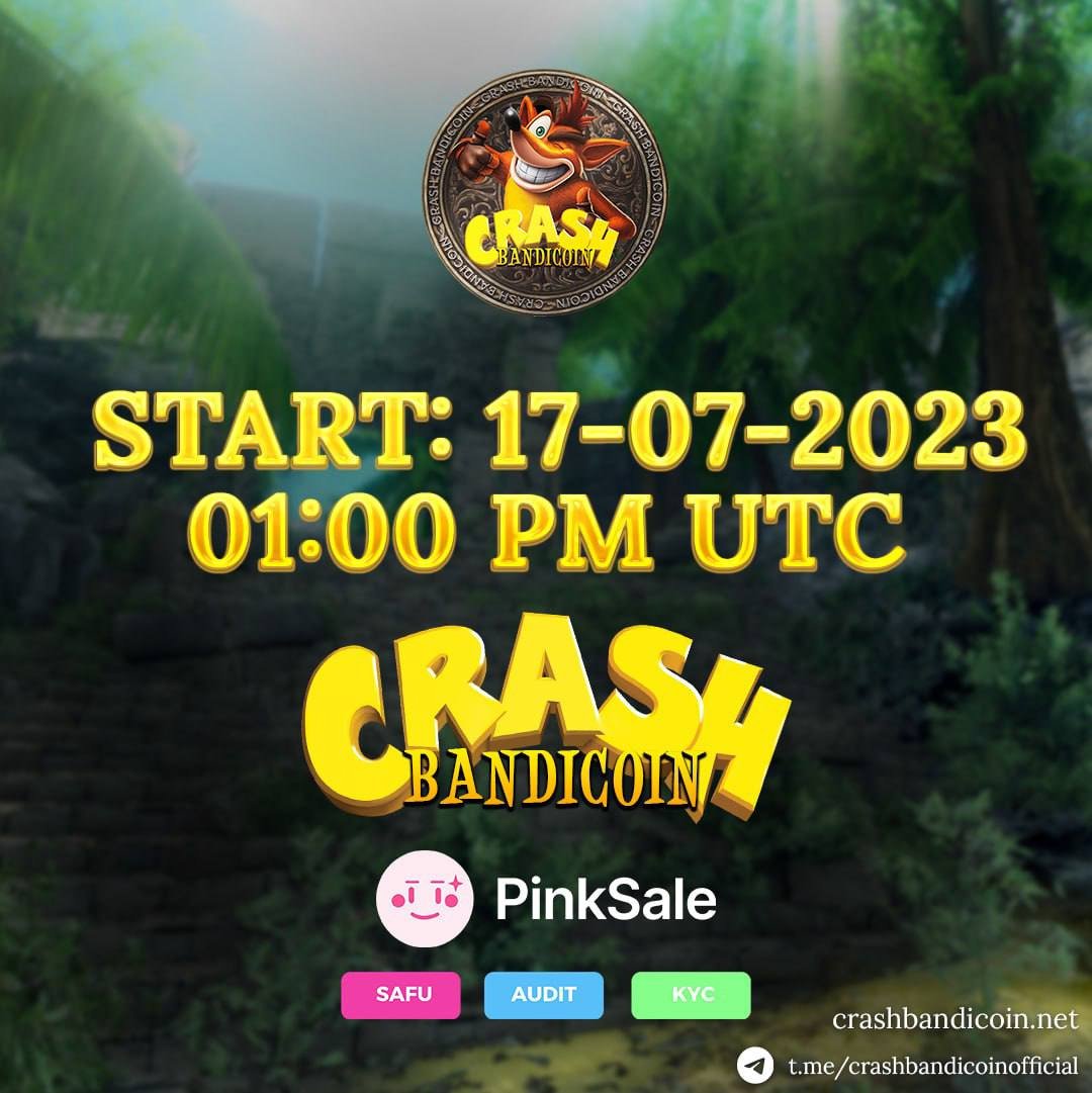 🎁 #Giveaways 🎁

🏆 1 x 20$ #USDT

1️⃣ Follow @crash_bandicoin
2️⃣ RT &amp; Like &amp; Tag Friend
3️⃣ Join Telegram t.me/crashbandicoin…

⏰ 24h

#CBC #BSC #memecoin #ETH #CrashBandicoin