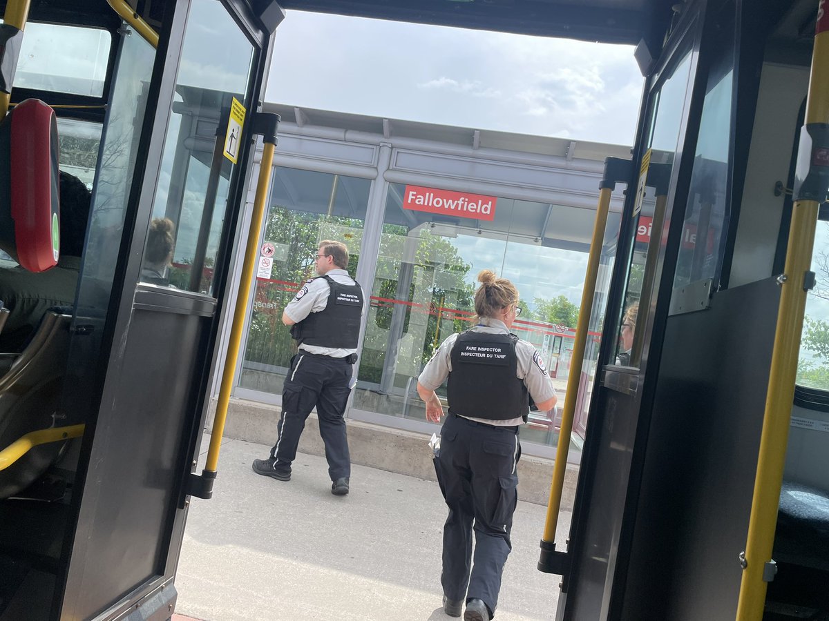 Charlie_Senack's tweet photo. Three fare inspectors on one bus? Could city resources be better used? Especially since it appears everyone on the bus paid up. No tickets or warnings given. On to the next bus they go. #ottnews https://t.co/ME9eZ0DubQ