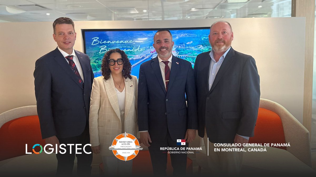 LogistecGroup's tweet photo. Ramsey Greig & Co. Ltd., a marine agency and subsidiary of #LOGISTEC, signed earlier last week a memorandum of understanding with the Panama Maritime Authority, facilitating initiatives and collaboration between Panama and Canada. 🌎 https://t.co/Mca8ThZD6o