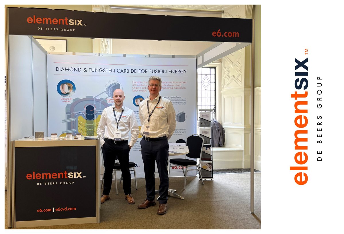 We are set up &amp; ready for #SOFE2023 Oxford 30th symposium on fusion engineering! 🙌

This Thursday, #ElementSix’s Dr Tim Mollart will be presenting on: 
💎Applications &amp; Future Directions of #CVD Diamond in Fusion Plasma Neutron #Diagnostics