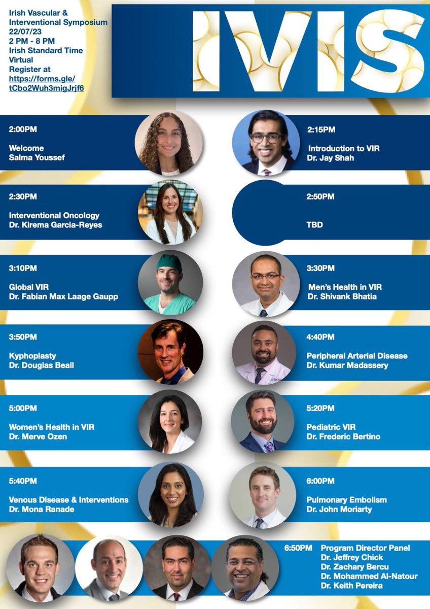 IVISymposium's tweet photo. The Irish Vascular & Interventional Symposium is taking place on July 22, 2023. Learn all about the many ways Vascular & Interventional Specialists improve patient care, and for #futureiradres, there is an amazing panel of program directors. Register here: https://t.co/LNc6qsFUUL https://t.co/yalskZZUHk