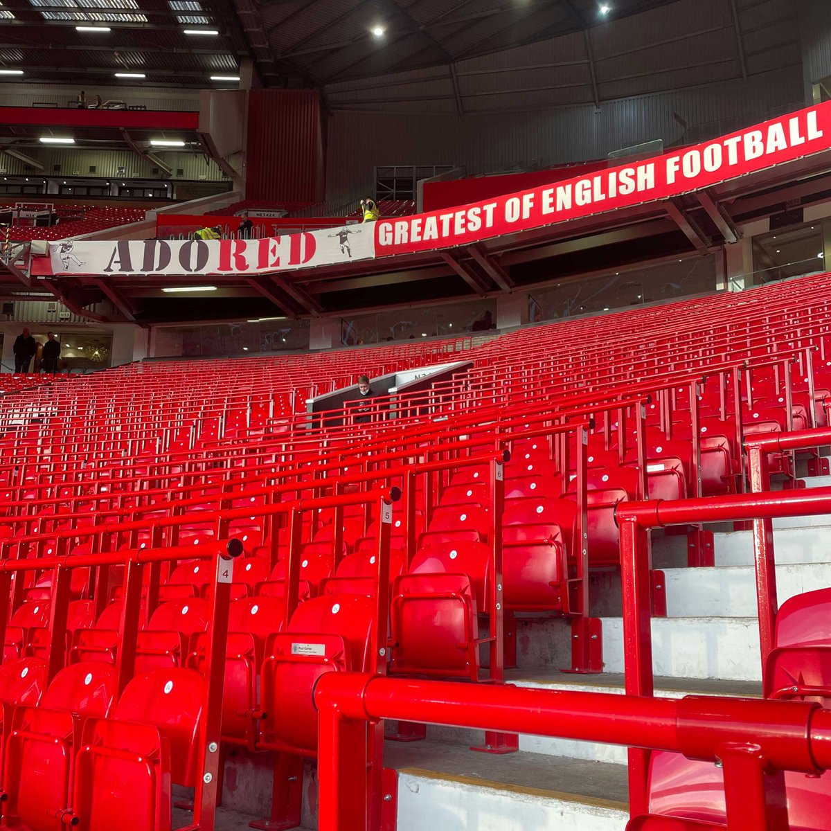 ManUtd's tweet photo. Our successful adoption of safe-standing areas in Old Trafford will be extended by a further 2,100 seats for the upcoming 2023/24 season 🏟️
#MUFC