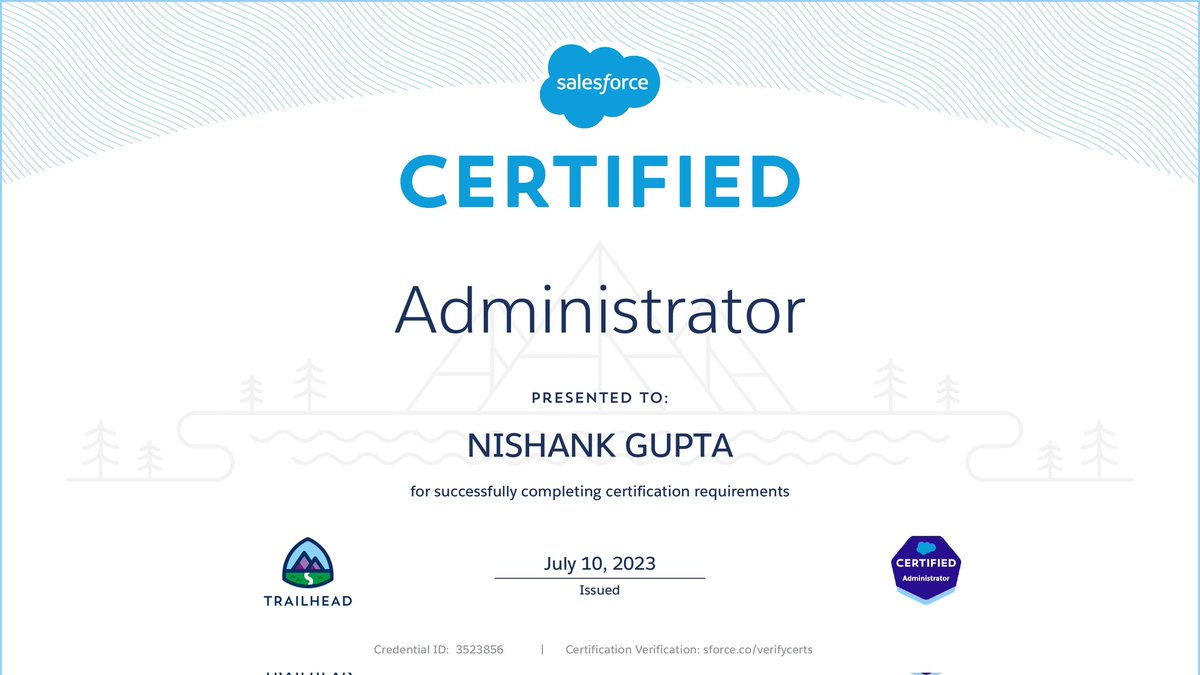 Just passed the Salesforce Administrator exam! 🎉 I'm now certified to help businesses get the most out of this powerful platform. #Salesforce #certification #admin #Trailhead
<a href="/salesforce/">Salesforce</a> <a href="/trailhead/">Trailhead</a>