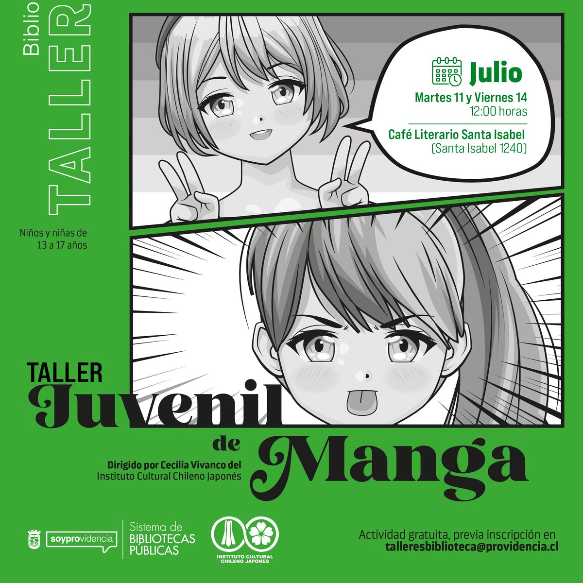 Así se vivió el taller infantil de manga junto al Instituto Cultural Chileno Japonés. ¡Pero atención! Porque el 11 y 14 de julio es el turno de los adolescentes de 13 a 16 años en el Café Literario Santa Isabel. Inscríbete en talleresbiblioteca@providencia.cl 📥