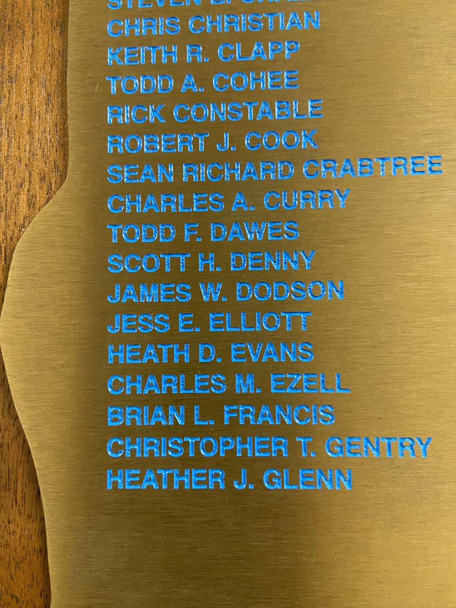 IndianaLawEnfo1's tweet photo. Heather Glenn graduated on September 22, 2000 with the 144th Basic Session of the Indiana Law Enforcement Academy. π Some pictures of her name on the class plaque. #TellCityIndiana #sgtheatherglenn #HeatherGlenn #IndianaFallenOfficer #tribute #IndianaPolice https://t.co/P3Nfht078B