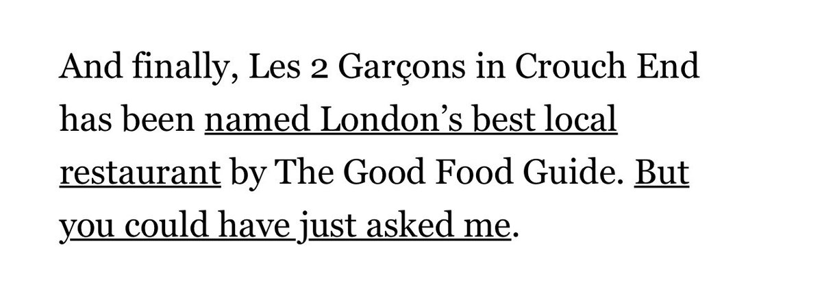 Thanks for the shout out <a href="/JackKessler1/">Jack Kessler</a> <a href="/standardnews/">Standard News</a> <a href="/GoodFoodGuideUK/">The Good Food Guide</a>