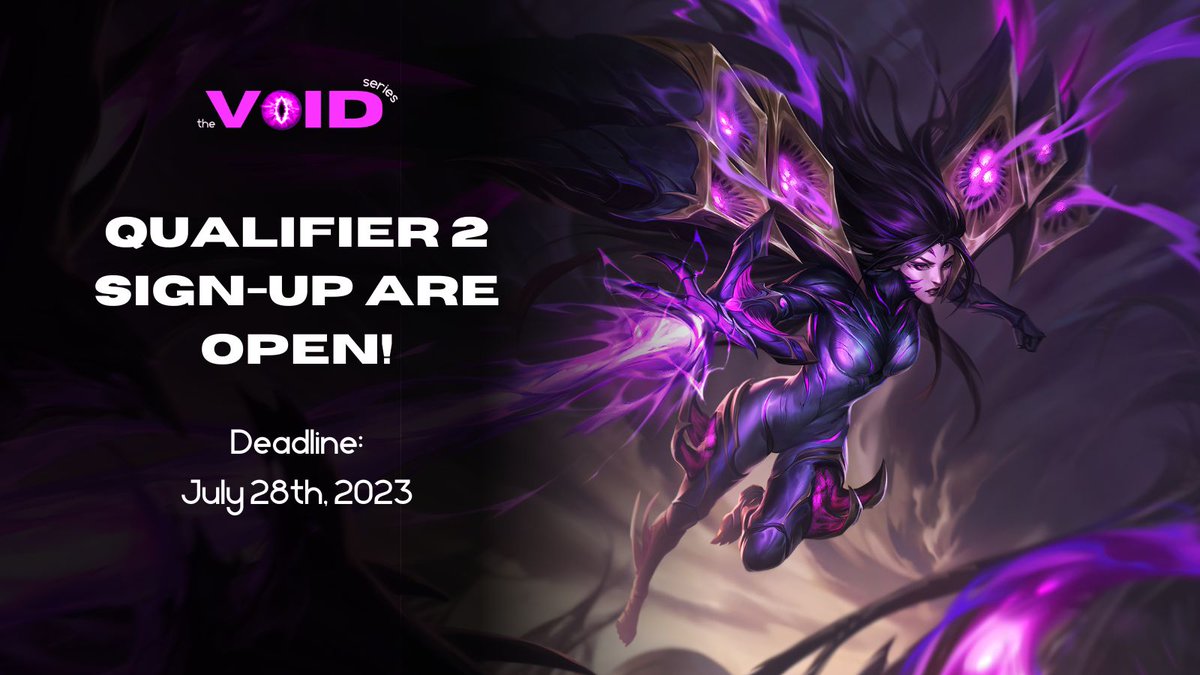 👁️ JAMCo Gaming presents THE VOID SERIES 👁️

🟣 Wild Rift NA + LAN Series (2 qualifiers and 1 playoff tournament) 
🟣Prize pool: $3,000 USD 
🟣NA + LAN Only 
🟣Sponsored by <a href="/CommunityGaming/">Community Gaming</a> 
 
communitygaming.io/tournament/the…

#TheVoidSeries #WildRift