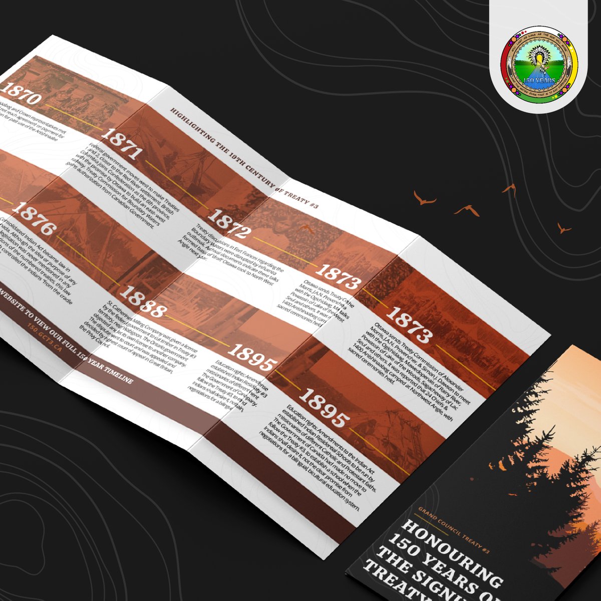 GrandCouncilT3's tweet photo. We have brochures that highlight our rich &amp; diverse history during the 19th century! We'll be handing them out at our events thorough out the year. It's a great keepsake of our 150th anniversary. 🧡

Grab yours and let us know what you think!

#gct3 #150yearsoftreaty3 https://t.co/aYkYQR0ylR