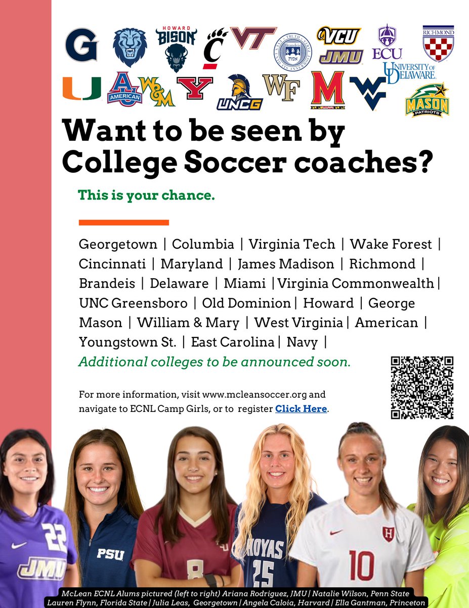 Join us for our Union ECNL College ID camp NEXT WEEK!