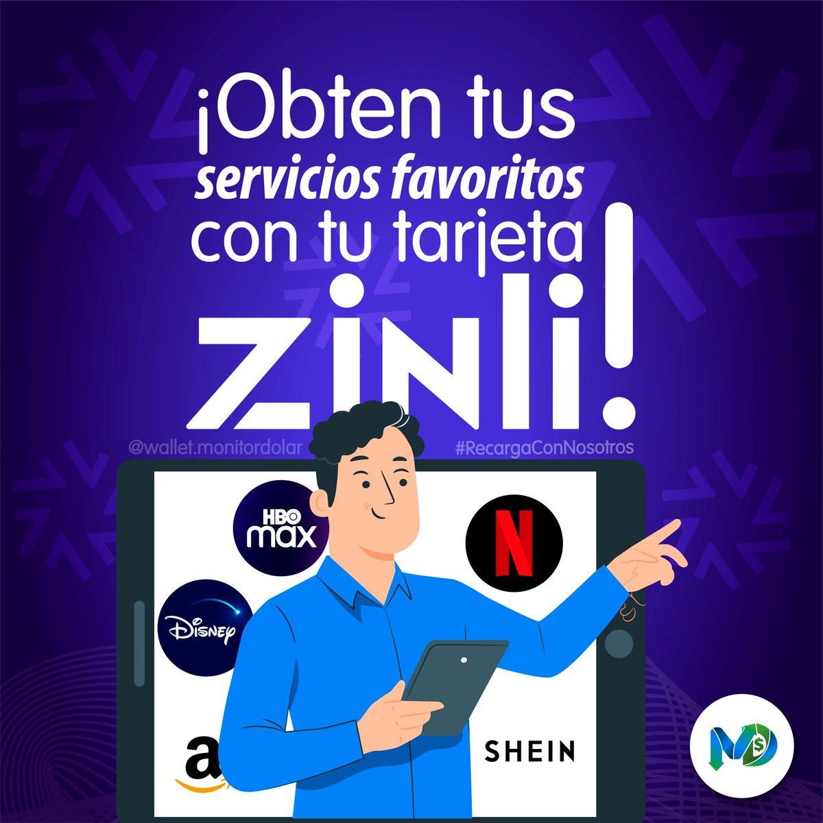 appmonitordolar's tweet photo. -Tarjeta zinli:
🚀 En Monitor Dolar Wallet, ahora puedes recargar tu tarjeta Zinli y disfrutar de la libertad de comprar tus servicios de streaming favoritos y realizar compras en línea de manera fácil y segura. 💳🌐 https://t.co/E4es37xEh6