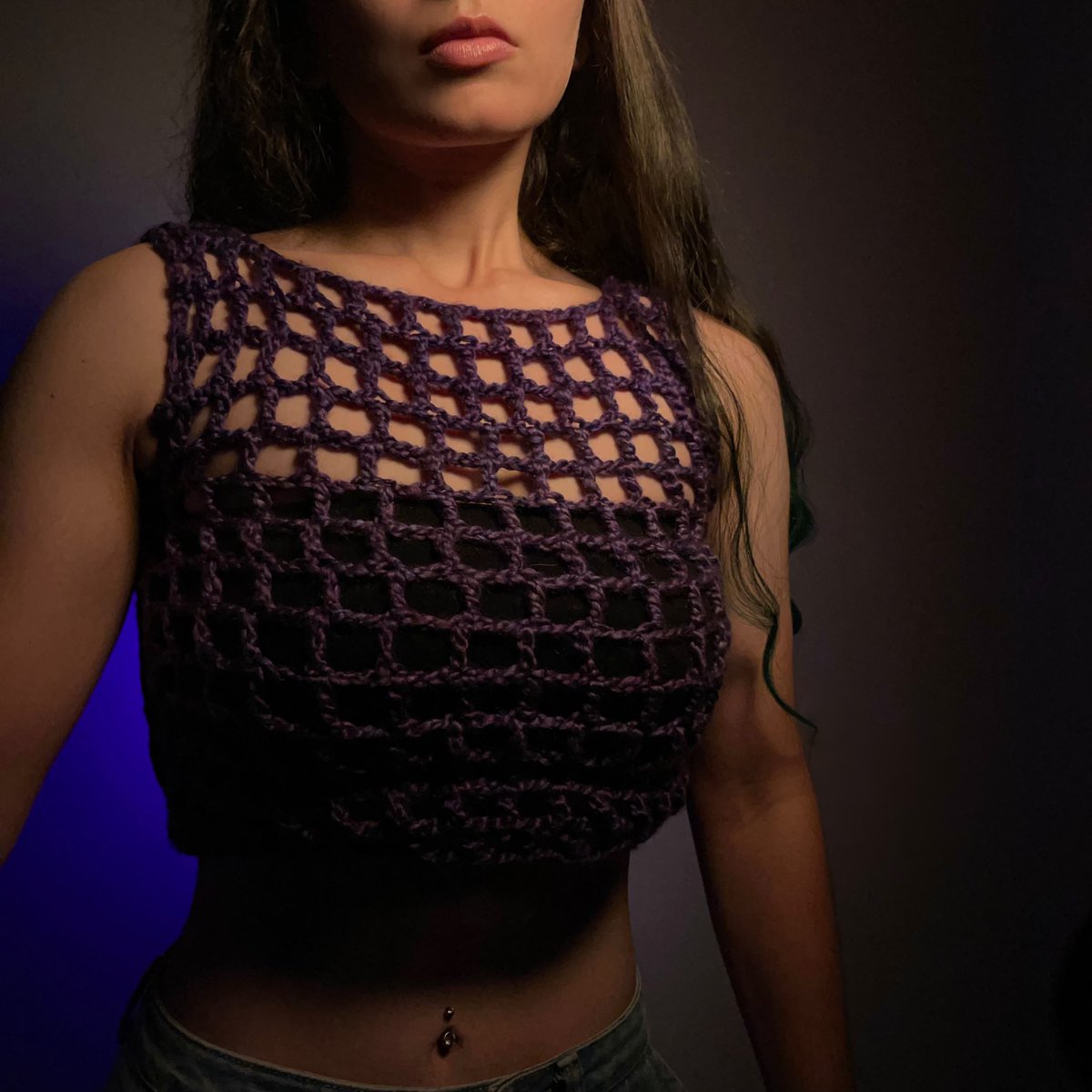 mellowknott's tweet photo. cozy mesh tank🕸️🪻 https://t.co/P6XlvhmhSM