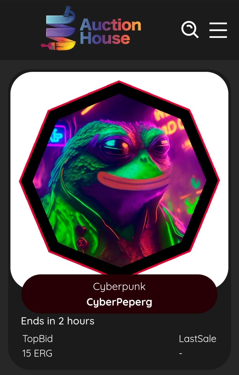 AllCyberpunkCom's tweet photo. CyberPeperg πΈπ₯
Last 2 hours of the auction!
#Ergo #ErgoNFT #Ergonauts #CyberErgonauts https://t.co/eR3ZdE4k3t