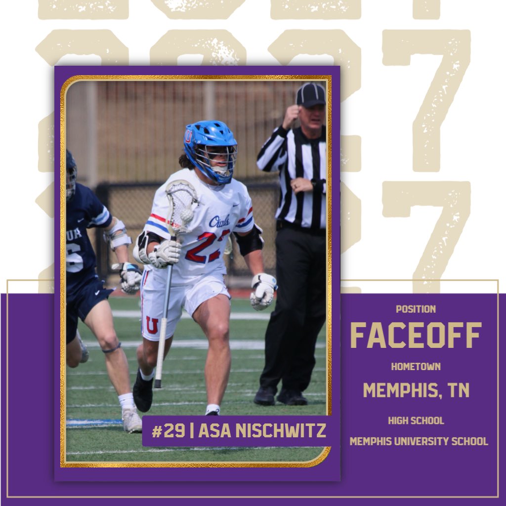 Sewanee Lacrosse (@sewaneetigerlax) on Twitter photo Next up in our Class of 2027 is Asa Nischwitz. The faceoff man attended Memphis University School and played his club ball for No Excuse and <a href="/MidwestTopGun/">Midwest Top Gun</a> Next up in our Class of 2027 is Asa Nischwitz. The faceoff man attended Memphis University School and played his club ball for No Excuse and <a href="/MidwestTopGun/">Midwest Top Gun</a>
