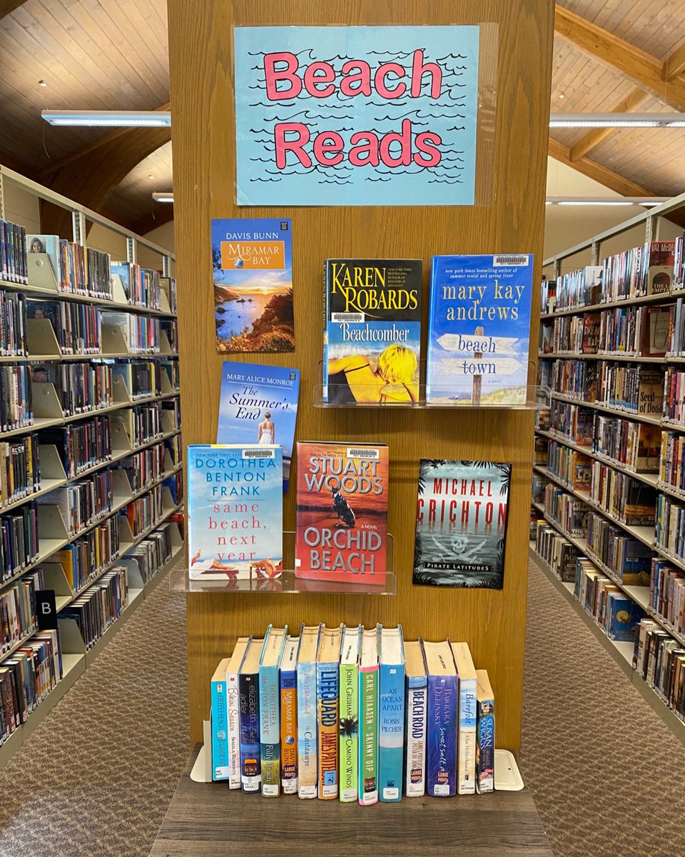 BrookePublic's tweet image. Our July book displays at BCPL are ready to help you find a great read! #bookdisplays #librarydisplays #summerfun