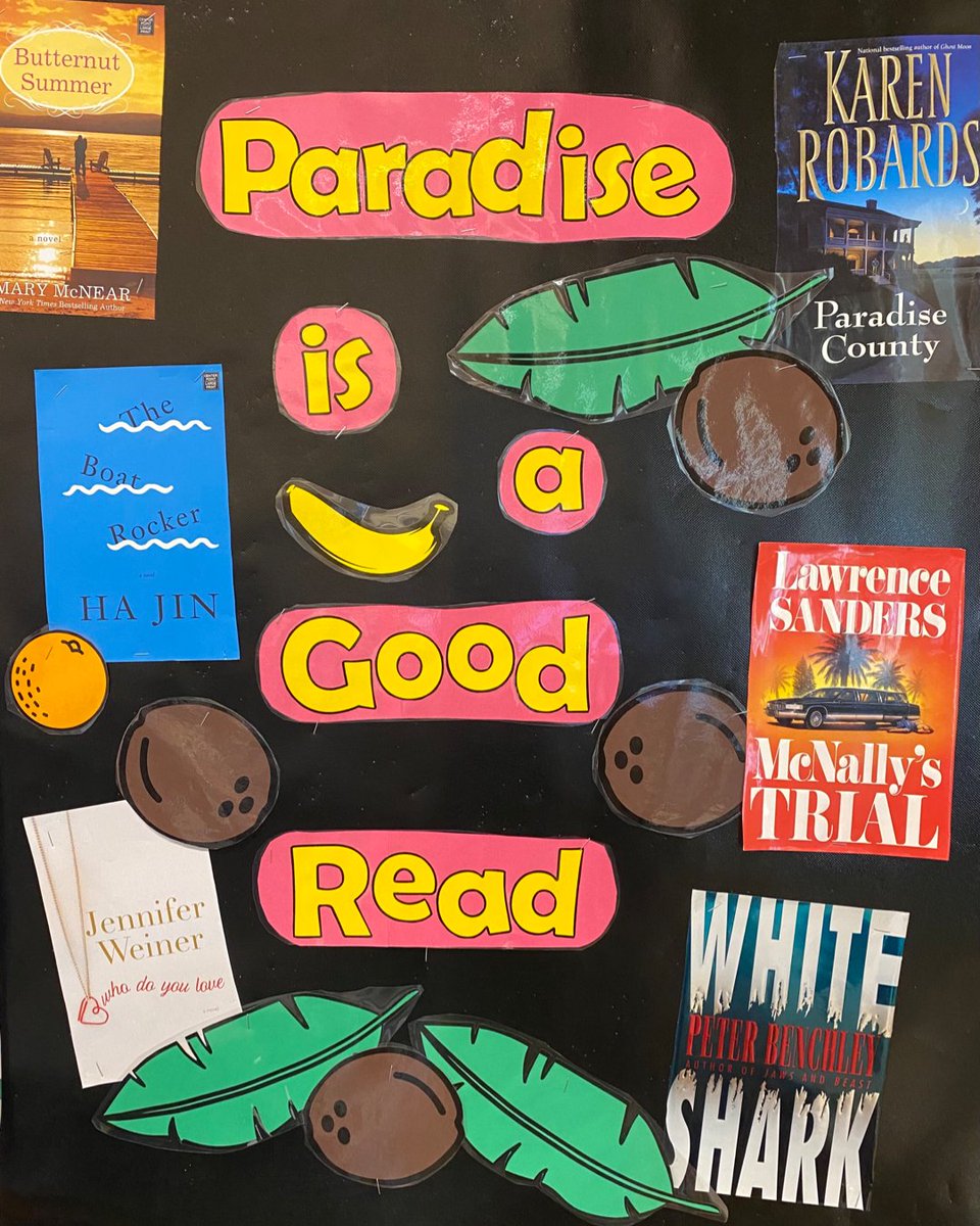 BrookePublic's tweet image. Our July book displays at BCPL are ready to help you find a great read! #bookdisplays #librarydisplays #summerfun