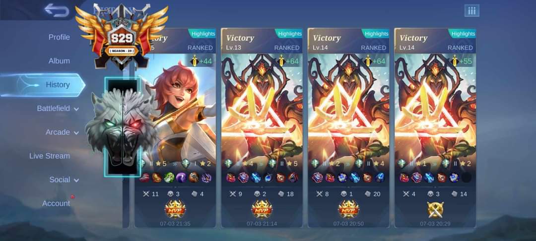 TIKOYMLPLTSRVC's tweet photo. - #2 CLIENT FOR S29 🔥

-PM/DM FOR EARLY MYTHIC/MG

- SEASON 29 IS UP! ✨

🔰 TIKOY'S ML PILOT SERVICE 

  -  [ MOBILE LEGENDS PILOT ] - 

🔸SLOT AVAILABLE ✅

#mlpilot #pilotml #mlpilot #legitpiloter #pilotml #mlbb #ml #mobilelegendspilotservice #mobilelegendsbangbang https://t.co/662uk7byQb